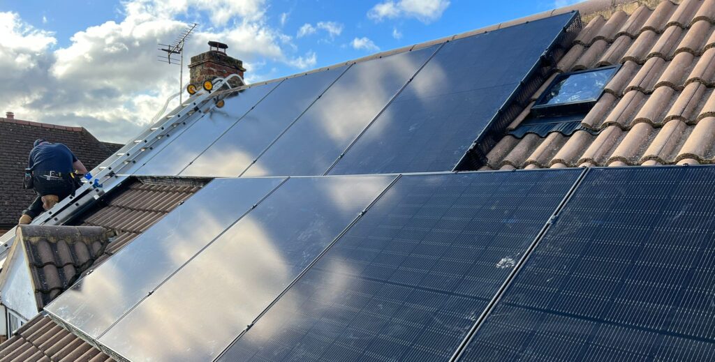 solar installation on roof